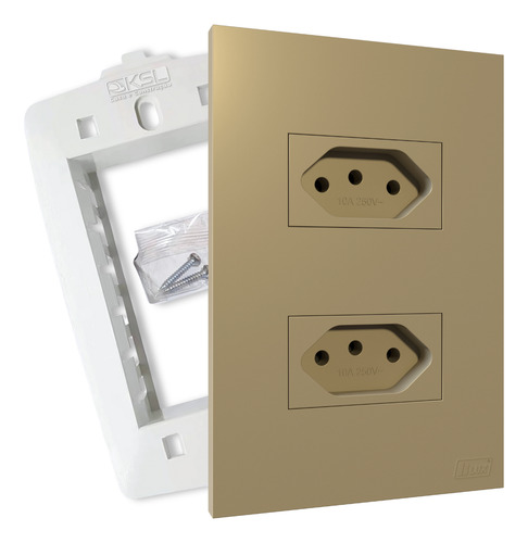 Tomada Dupla Elétrica 10a 20a 110 220v Conjunto 4x2 Promoção