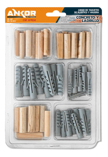 Set De Taquetes De Plastico Y Madera