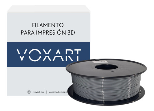Filamento 3d Voxart Pla Plus Color Gris, 1.75 Mm, 1 Kg