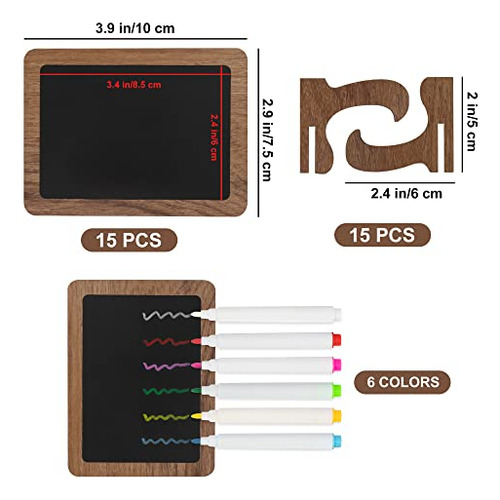 Temlum 15 Pcs Mini Letrero De Pizarra Con 6 Marcadores De Ti