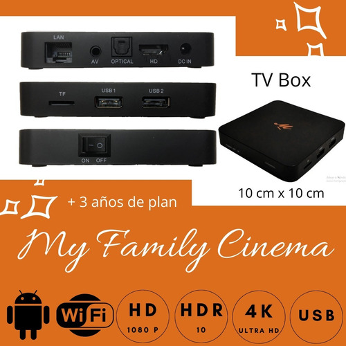 Convertidor Smart Tv Android Tv Box Pelis My Family Cinema