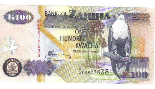 Zâmbia - 100 Kwacha  De 2.006 - Fe