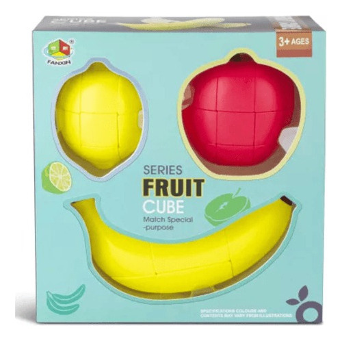 Set Fanxin 3 Frutas Cubos Mágicos Colección Novedoso 2023 Color de la estructura Stickerless