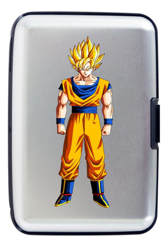 Billetera Compacta Goku Sayayin Tarjetero Aluminio Porta Doc