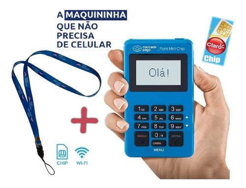 Point Mini Chip Wifi Máquina Não Precisa De Celular + Cordão