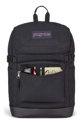Mochila Jansport Cargo Pack Casual Escolar Color Negro Diseño de la tela Liso
