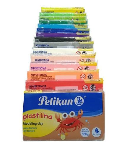 Plastilina Pelikan En Barra De 180 Grs X Unidad V/ Colores