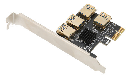 Placa Riser Pcie De 1 A 4 Slots Pci Express 16x Preta Usb 3.