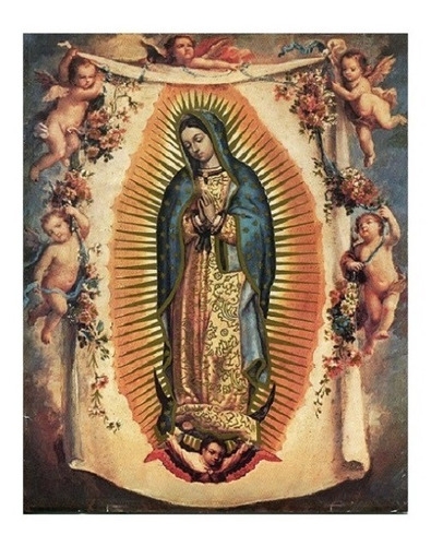 Cuadro Virgen De Guadalupe Lienzo C Angeles Rectangular Mdf