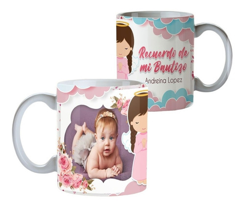 Taza Personalizada 15 Recuerdos Bautizo Niño Niña Comunión