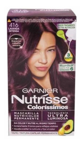 Tinte Para Cabello Garnier Nutrísse Coloríssimos 416 Lavanda