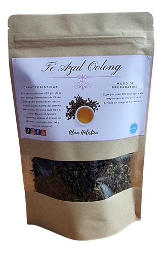 Té Azul Oolong, Envase Ecológico, 100 Gramos 