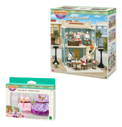 Diversión Set  Sylvanian Families  Restaurante + Vestidos