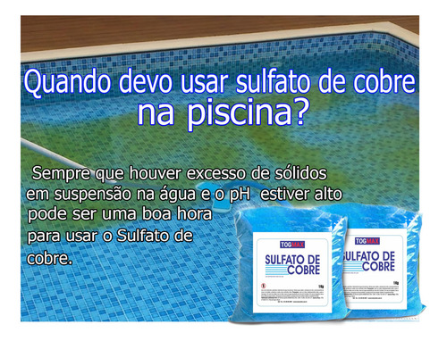 Sulfato De Cobre 1kg 99% Pureza ( Cuso4 ) P/piscinas Togmax