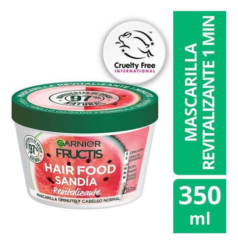 Mascarilla De Tratamiento Hair Food Sandia 350 Ml Fructis Revitalizante 1 Minuto