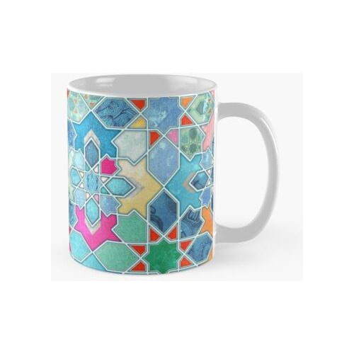 Taza Patrón De Mosaico Azulejo Marroquí Bastante Pastel Cali