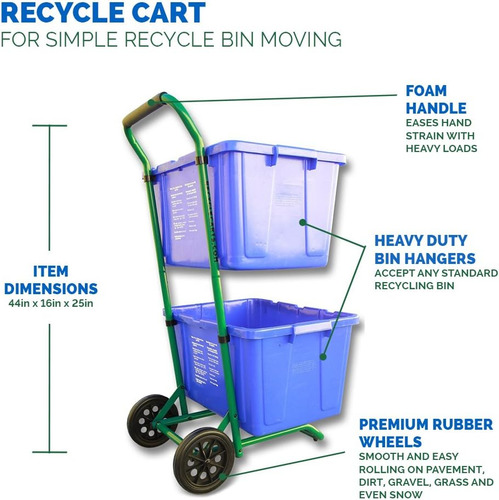 Carro De Reciclaje Para Reciclar Cestos, Sólido Y Móvil, Cad