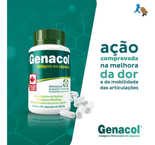 Colágeno hidrolizado canadiense 90 cápsulas 400 mg Genacol