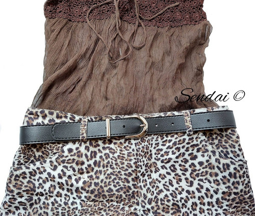 Cinto Feminino Minishell Com Passante De Metal Cor Preto Tamanho Pp