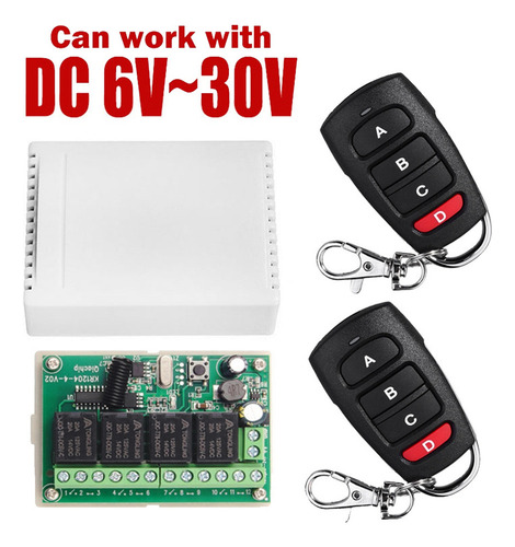 Interruptor De Control Remoto Dc12v 24v 4 Canales 433m