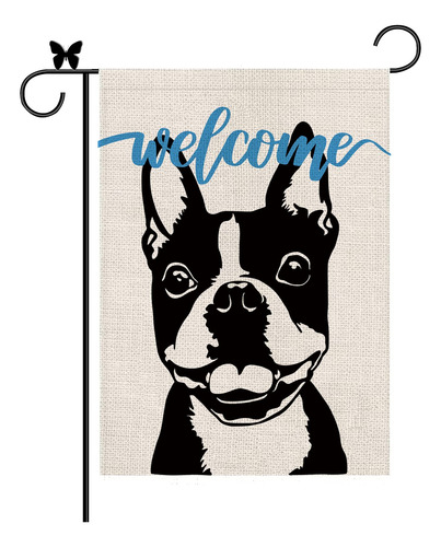 Boston Terrier - Bandera De Jardn Vertical De Doble Cara De