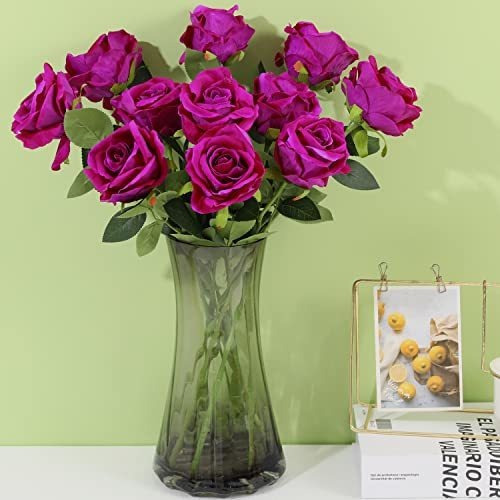 15 Rosas Artificiales Terciopelo - Morado