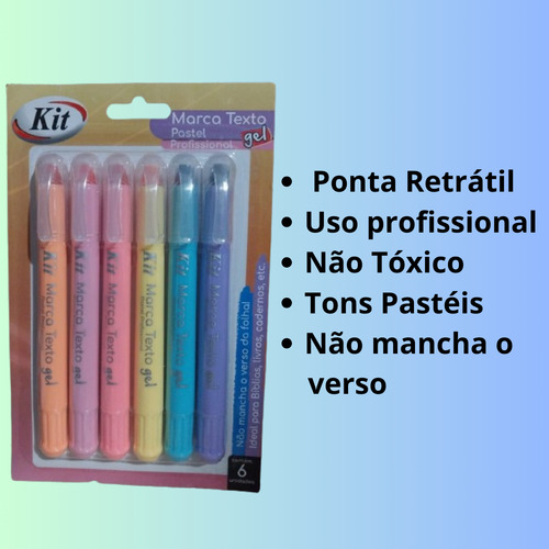 Marca Texto Em Gel Retrátil Não Mancha O Verso Para Estudos