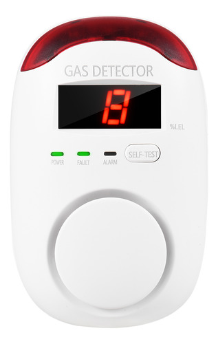 Alarma De Gas Detector Fugas Cocina Monitor Led 60db Voz Hog