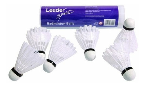 Tubo Peteca Badminton Leader Nylon C/ 6 Pcs