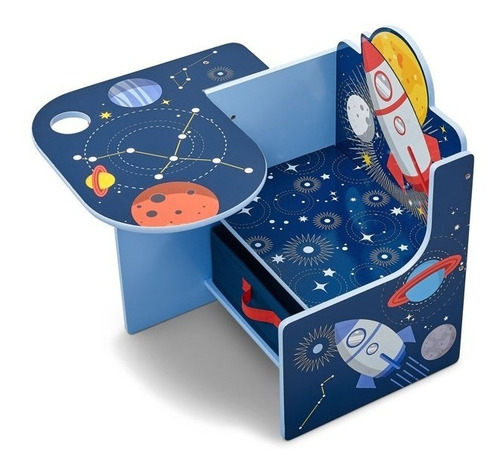 Escritorio Pupitre De Madera Infantil Planetas Espacio