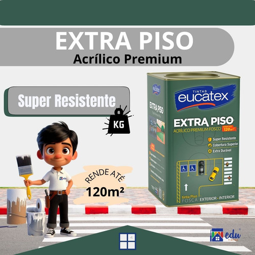 Tinta Eucatex Extra Piso Premium 1 8 L Escolha Cor