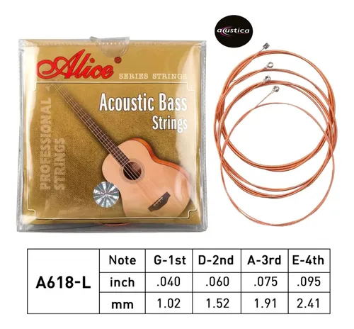 Cuerdas Encordado Bajo Acustico Electroacústico Alice A618