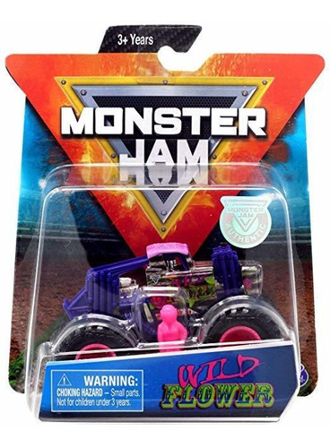 Monster Jam Hot Wheels Escala 1:64 De La Flor Salvaje, Púrpu