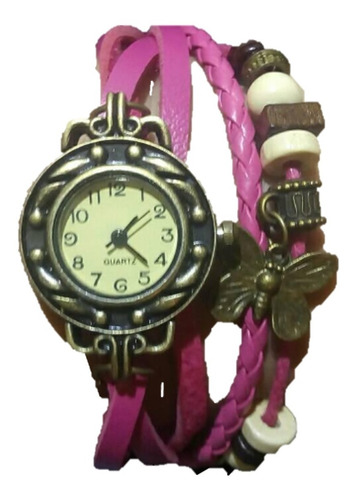 Reloj Pulsera Vintage Mujer De Moda Color Fucsia Hivicky
