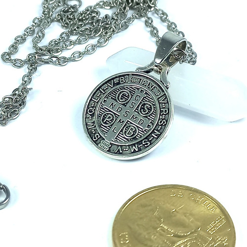 Imagen 4 de 7 de Medalla San Benito + Consagrada + Cadena / Collar - Modelo1