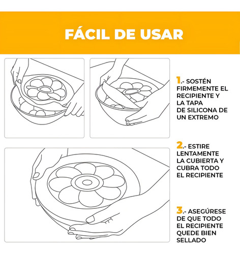 6 Tapas Hermeticas Topper Silicon Reutilizable Cocina Reutil Transparente Liso