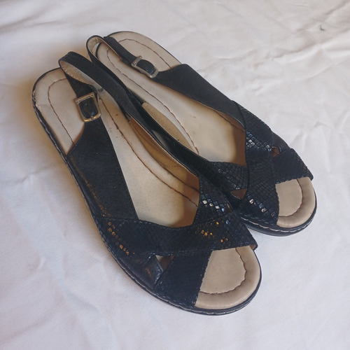 Sandalias Forradas Taco Chino Talle 37