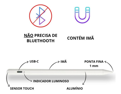 Caneta Tablet Universal Stylus Pen Touch Screen