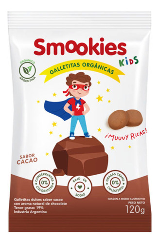 Galletitas Smookies Kids Organicas Cacao 120 Gr.