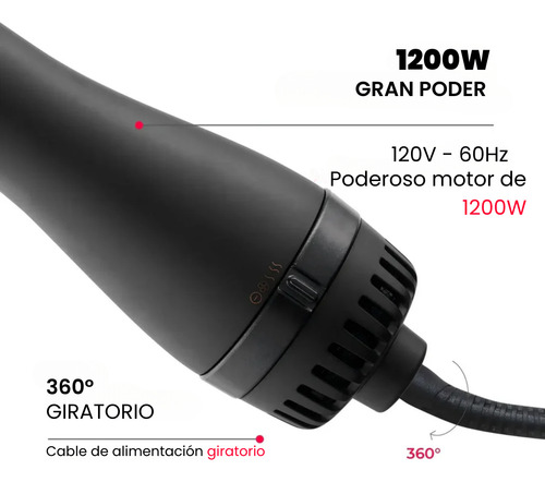 Cepillo Peine Alaciador Electrico Secadora de Aire Para Cabello Tymo Volumizer Peine Secador Alaciador Ionico 3 en 1