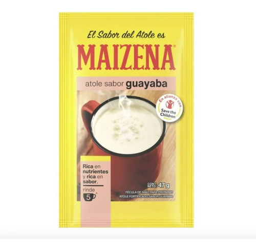 Fécula De Maíz Maizena Atole Sabor Guayaba 9 Piezas De 47gr
