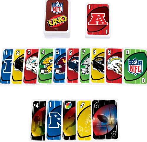 Juego De Cartas Uno Nfl Con Logotipos Ideal Para Niños Y A