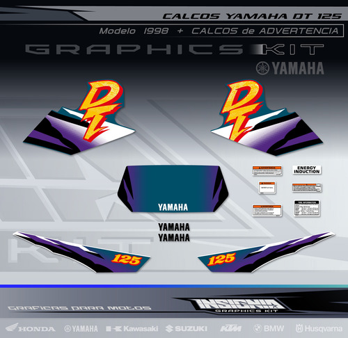 Calcos Yamaha Dt 125 - Laminadas - Insignia Calcos