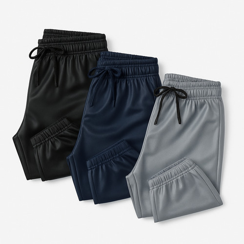 Conjunto 3 Calças Jogger Infantil Flanelada Chimpa Inverno