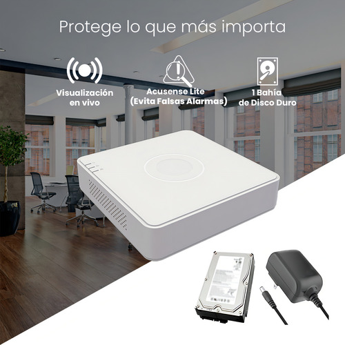 Epcom Kit Dvr S04-turbo-g3-plus2tbv2 4 Canales Turbohd + 1 Canal Ip 2 Megapíxeles + Disco Duro 2 Tb (1080p) Lite Acusense Lite Audio Por Coaxitron S04-turbo-g3 H.265+
