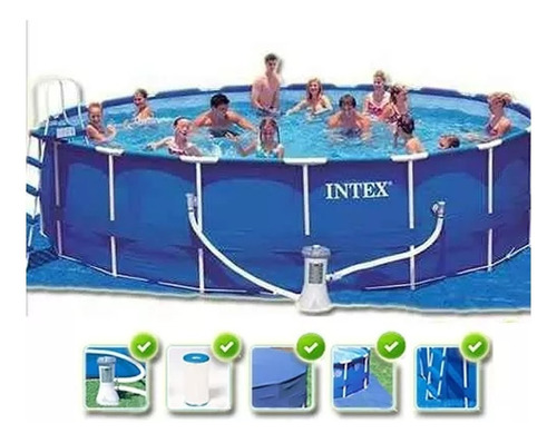 Pileta Intex Estructural 457 X 91 Completa - Con Accesorios