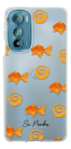 Funda Para Motorola Para Mujer Patrón Pez Peces Con Nombre