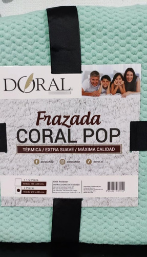 Frazada Térmica 2 Plazas Coral Pop Premium 200x210cms