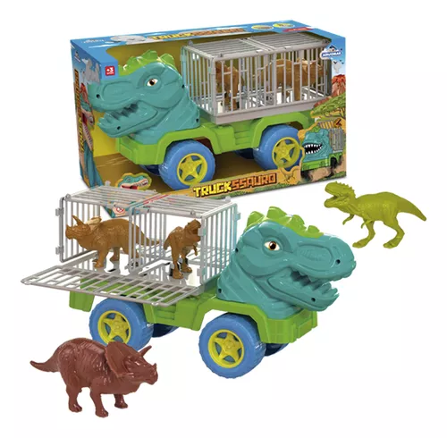 Carrinho Dinossauro Rex com 12 Dinossauros