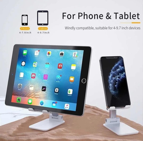 Soporte De Escritorio Para Celular Plegable Y Ajustable